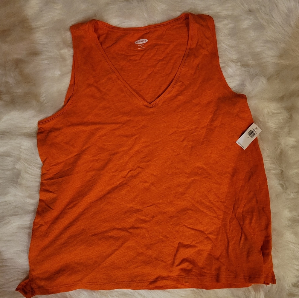 Old Navy NWT orange, Vneck tank top size xl